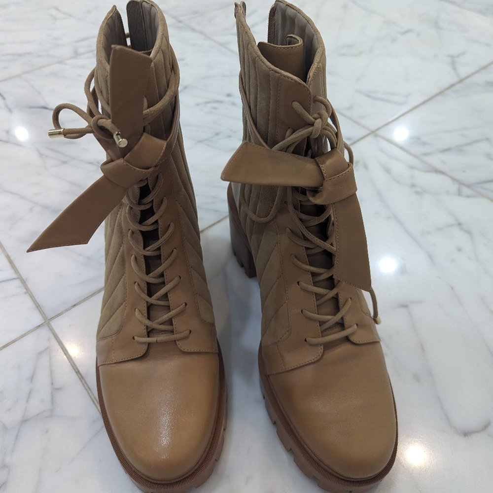 Alexandre Birman tan leather boots
